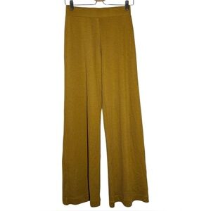 Vince Mustard Yellow Gold Ribbed Knit Comfy Lounge Wide Leg Pants Small